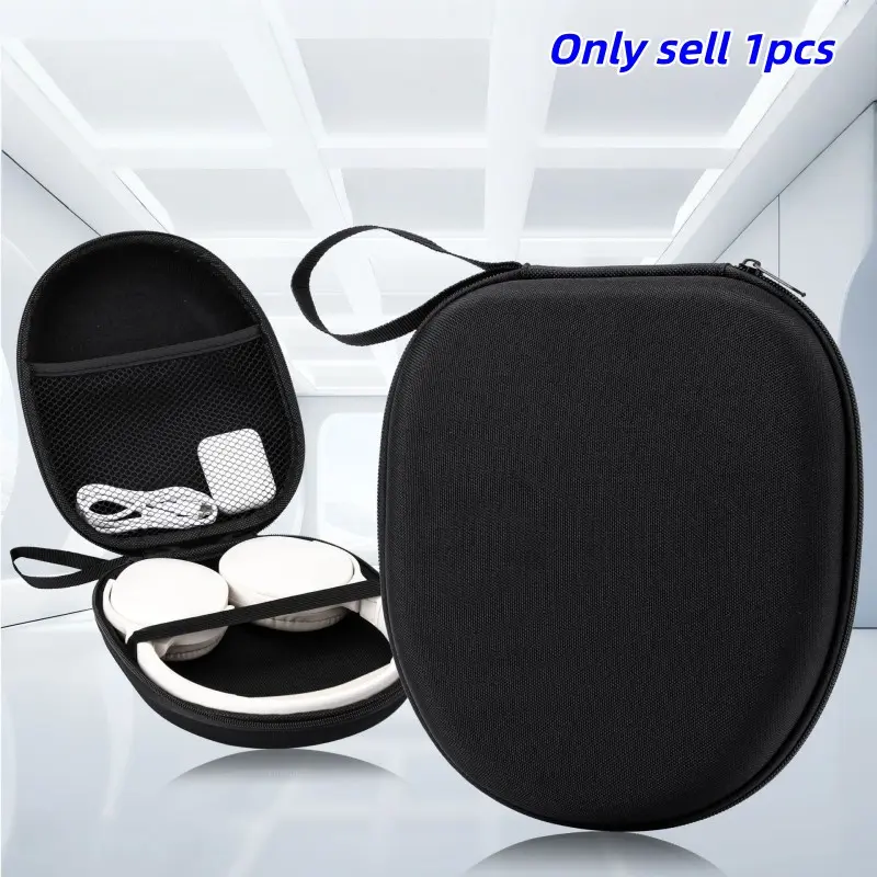 Large Headphone Storage Bag, Compact, Waterproof Dustproof Eva Material, Ideal for Electronics, Earphone, Makeup, Travel Essentials, Durable Protection Organizer