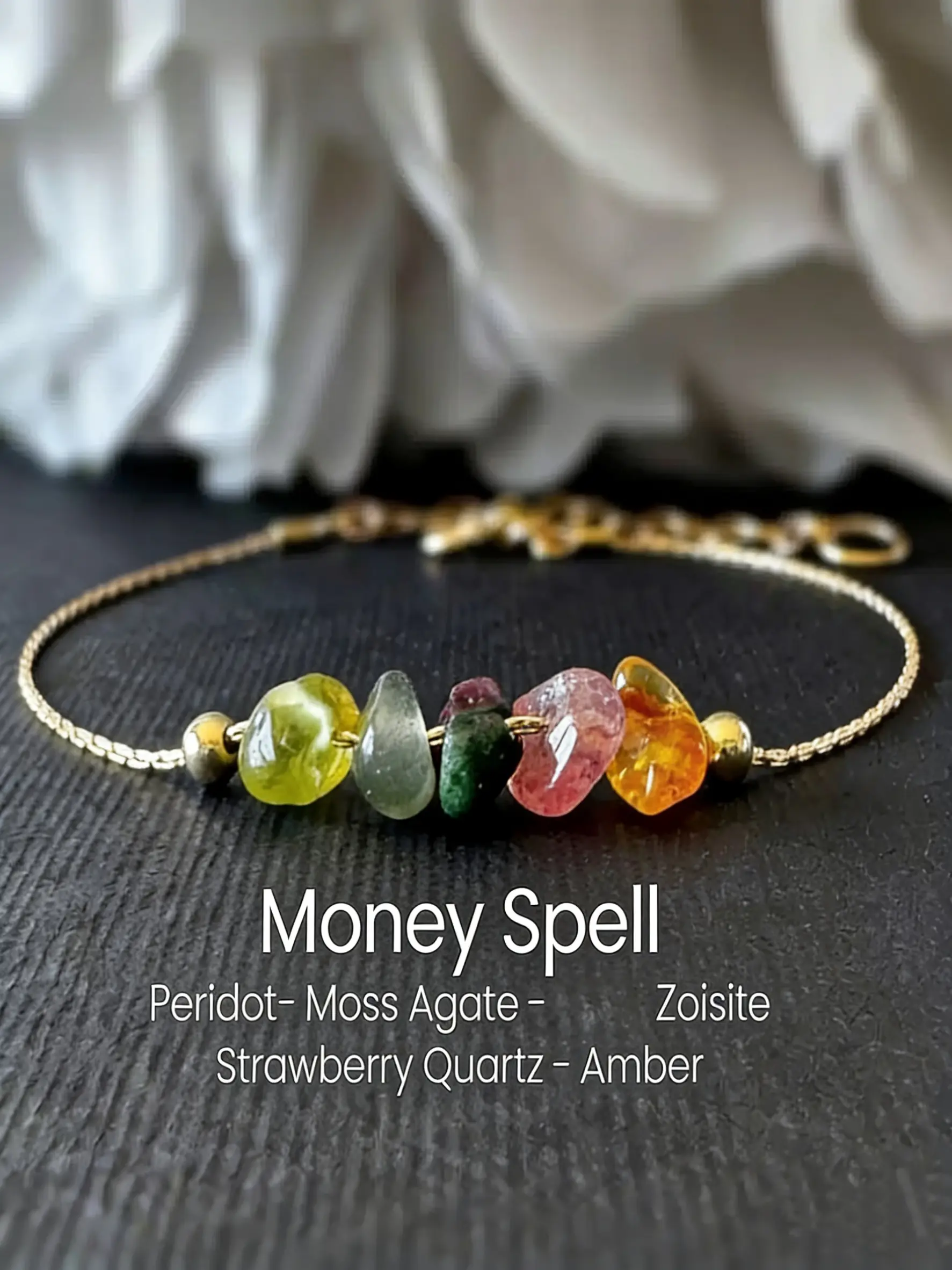 1 pc Moon Energy Bracelet Raw Crystal For Intuitive Healing Manifestations Perfect Gift For Women, Ins Style Design, Suitable For Daily Wear, Gift For Friends, Family, Couples, Birthday And Holiday, Natural Crystal Bracelets