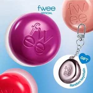 [Keychain Set] fwee Lip&Cheek Blurry Pudding Pot with Keychain (Random Color) | Blurred Matte Lips, Pudding Texture, Airbrushed Finish | Stocking Stuffers, Gift | 30 Colors Blurring Gloss Balm