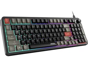 MSI Forge GK110 Gaming Keyboard - Membrane Switches, 96% Compact Full-Size, 1.5m USB-A to C (detachable) Cable