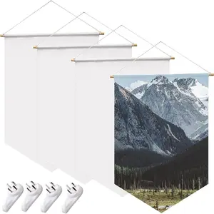 Set of 4 Count Sublimation Blank Banner 18Inchx12inch Accessories DIY to Operate Wall Display for  Transfer Waterproof ,Deals for you days