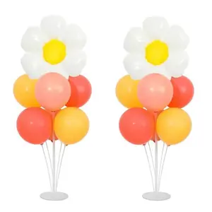 2 Sets Daisy Balloon Centerpieces Kit with Flower Foil Balloons for Boho Party & Wedding Decor