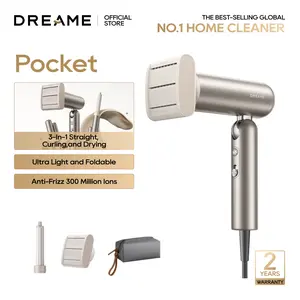DREAME Pocket Styling High Speed Hair Dryer Folding Travel Quick Dry Home Curly Hair Negative Ion Hair Dryer Blowdryer Hairdryer Fast Drying
