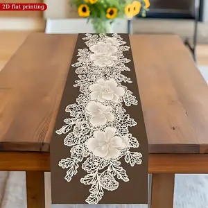 1Pcs Elegant Style Decorative Table Runner, and Floral Accent Table Cloth for Dining Table and TV Cabinet, Stylish Home Decor