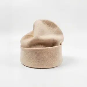 Biege Merino Wool Beanie - 100% Merino Wool, Cloud Soft Feel, High Elasticity, Breathable Material, Comfortable Fit, Delicate Wash Only