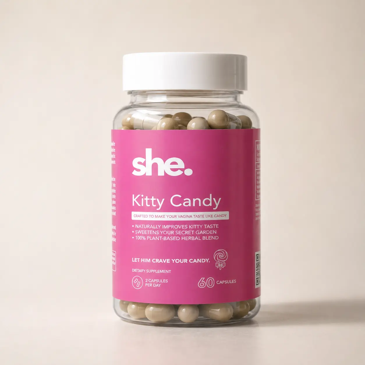 Kitty Candy Edible Vegan Female Balance Dietary Vitamins Supplements - Plant-Powered Natural Self Care Products for Women's Health, Internal Balance & Internal Cleanliness, Fruit Powders & Herbal Extracts for Flavor & Freshness, Female Balance Vitamins Su