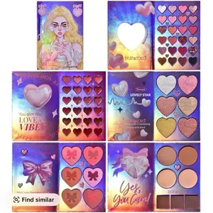 Kevin & Coco Lovely Star Palette - Heart-Shaped Makeup Set with Love Vibes and Bow Accents for Stunning Looks