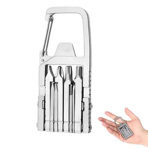 【Father's Day Gift】  Joytutus 12-In-1 Multifunction Mini Multitool Keychain - Portable Durable Hand Tool Accessory with Bottle Opener, Stainless Steel Carabiner, Compact Design for Camping Durability