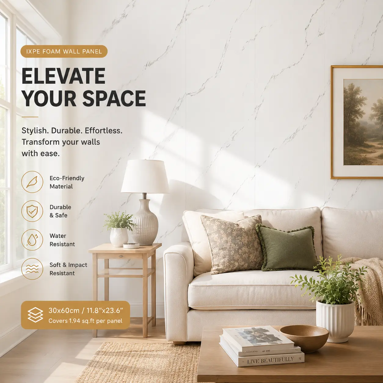 2026 Upgrade Peel & Stick Wall Panels – IXPE Foam Tiles, Waterproof, Soundproof, Easy DIY, 3 Styles in 1 Set – 10/20/30/40pc