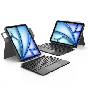 360° Swivel Magic Bluetooth Keyboard Case for iPad Air 11" 2026 M4 2024 M2, iPad 11th Gen A16 10th 10.9, Pro 11 4th/3rd/2nd/1st, Air 5/4, Detachable Magnetic Folio Cover, Precision Trackpad, Backlit Smart Keyboard, Elastic Strap Pencil Holder