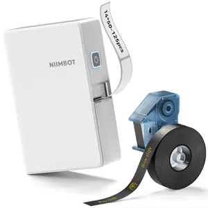 NIIMBOT N1 Label Maker with Tape,   Wireless Bluetooth & App Editing Portable Label Printer Support Color Ribbon Printing, Mini Sticker Labeler Rechargeable for Home Office Small Business Outdoor Storage, White