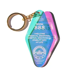 888 ANGEL NUMBER IRIDESCENT KEYCHAIN