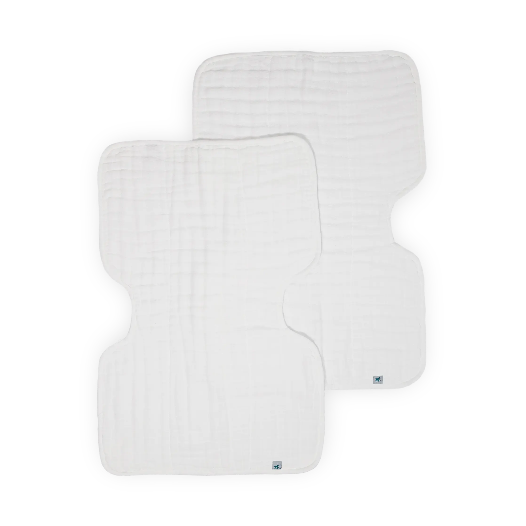 Organic Cotton Muslin Burp Cloth 2 Pack - White + White