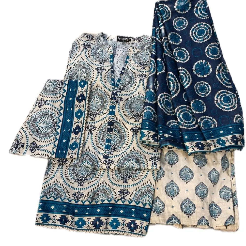 Binsaeed and Sadabahar Cotton and Lawn three Piece Casual Pakistani Suit