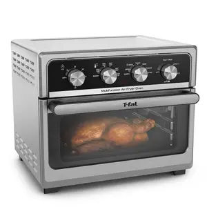 T-fal Easy Fry Air Fryer Oven Multifunctional, Air Fry & Oven Combo, 21QT Capacity, 9 Cooking Functions, Extra Crisp Technology, Up to 450°F, Includes Air Fry Basket, Wire Rack, Food Tray & Crumb Tray, Stainless Steel