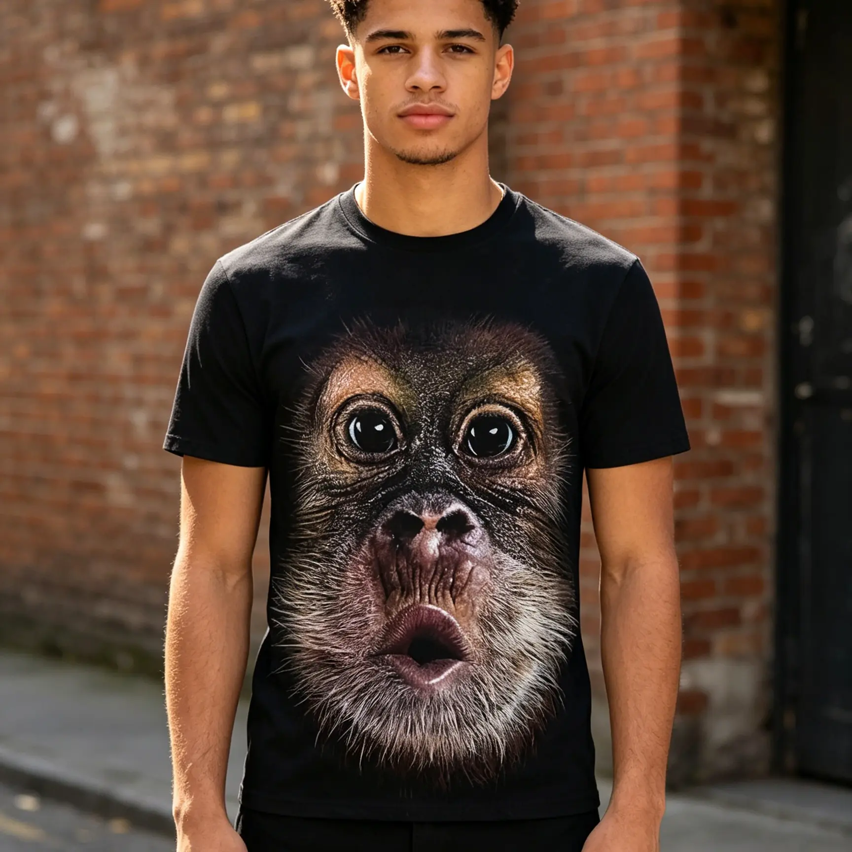 Summer 3D Printed Animal Gorilla Pattern T-Shirt — Unique Monkey Design, Loose Fit, Plus Size, Funny Clothing