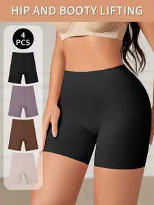 4PCS Women's High Waisted Seamless Shapewear Bottoms, Highwaist Girdle, High Waist Shaping, with Firm Tummy Control, High Waisted Shaper, Breathable Fitted Underwear Shorts, Casual Daily Wear for All Seasons