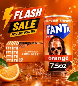 Fanta Orange Soda Mini Cans, 7.5 fl oz (Pack of 10) – Refreshing Citrus-Flavored Soft Drink, Crisp Fruity Orange Taste, Caffeine-Free Carbonated Beverage, Perfect for Parties, Lunches, Picnics & On-the-Go Refreshment