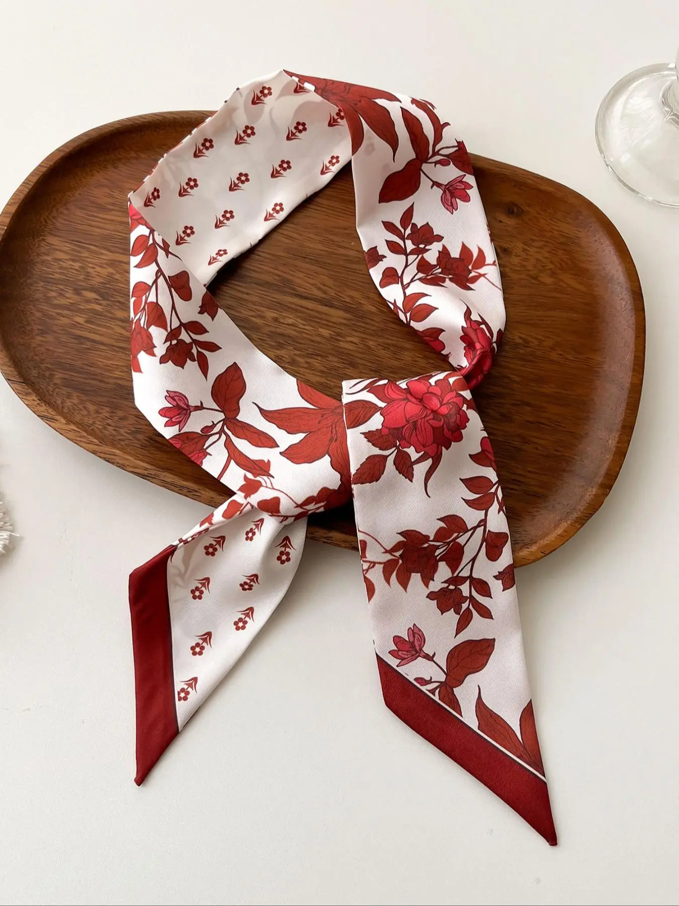 Women's Leaf Print Double Sided Scarf, Casual Soft Comfortable Shawl for All Seasons, Fashion Accessories for Women & Girls