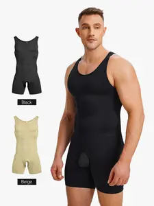 【LIVE】Nebility Men's  Body Suit Shapewear - Seamless Crotch Design Breathable Thin Sports Shirt for Fitness and Sports Fabric Menswear SpringStatements