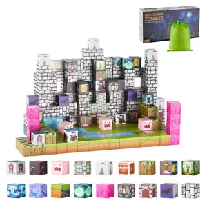VEVOR Magnetic Blocks,  100 PCS Cemetery Zombies Set, Magnetic Building Cubes for Kids, STEM Montessori Sensory Toys for Christmas Birthday Gift, Construction Stacking Toy for 3+ Years Old Boys & Girls