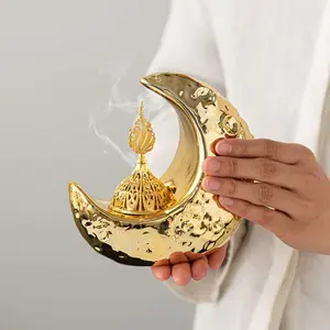 Moon Shaped Incense Burner, Creative Incense Burner Holder, Home Fragrance Holder, Desktop Decor for Home Office, Ramadan Decorations, Household Items