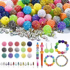250 Pcs Beads for Pens, Focal Beads for Beadable Pens, Rhinestone Bead, Spacer Bead for Bracelets, Beading Making, DIY Beading Accessories