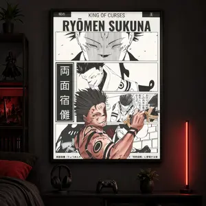 Ryomen Sukuna 'Shadow Emperor' Anime Poster - Jujutsu Kaisen Wall ArtCanvas Poster Wall Decor, Room Decorations, Funky Home Decor,anime wall art,bedroom canvas poster