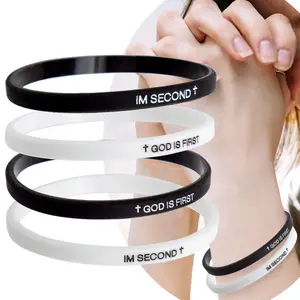 Unisex Adjustable Silicone ID Wristband with Bible Text, Cross Accent, Stainless Steel Accents - Religious Faith Christian Party Gift for Home & Festive Occasions