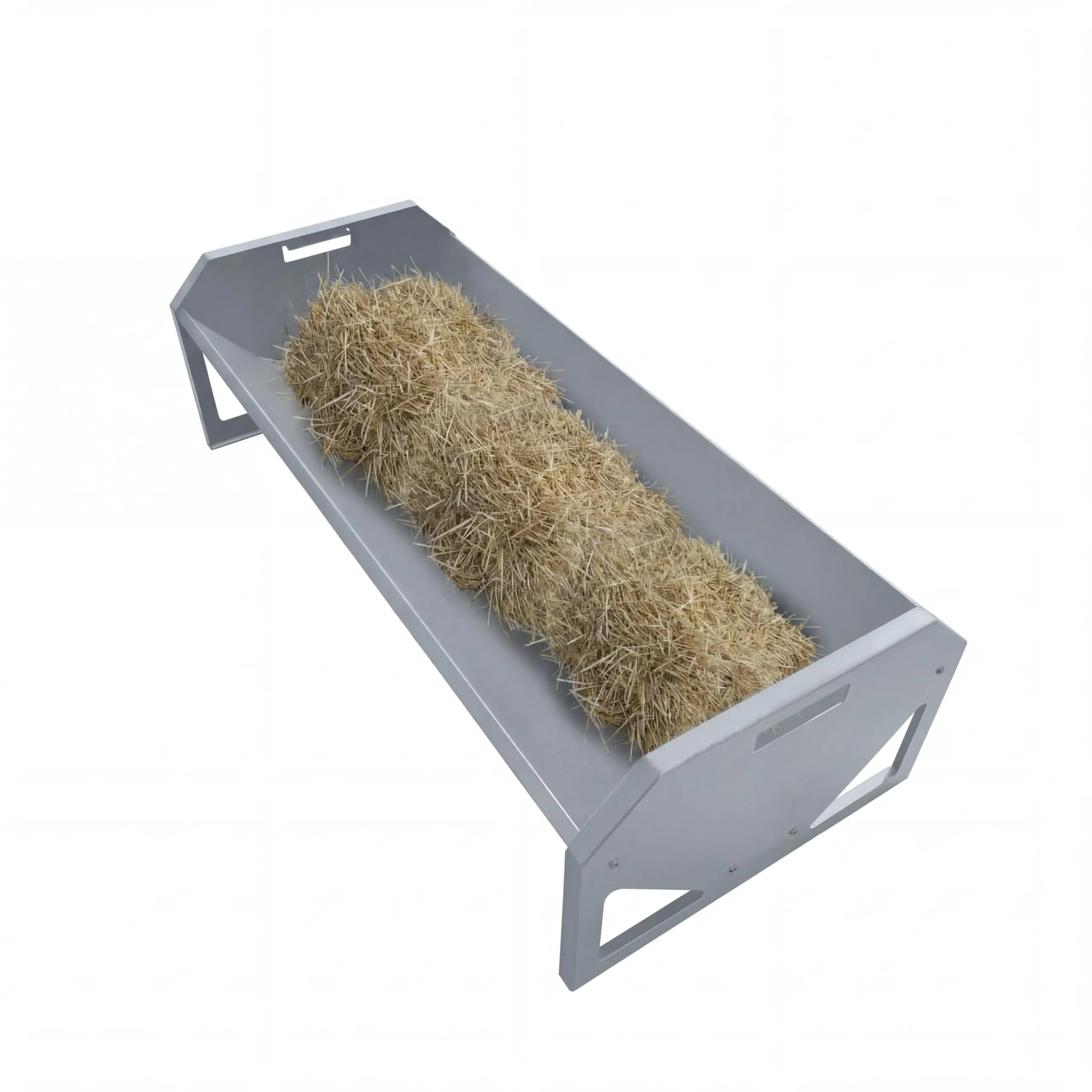 22 Gallon Capacity Livestock Feeder, 45" Hay Feeder for 10 Sheep Once, Heavy Duty Steel Livestock Feeding Trough for Horse, Goat, Sheep, Cattle, Cow, Alpaca, Silver waterproof carry bag vertical roof Sectional Outdoor Furniture Set dish wheel