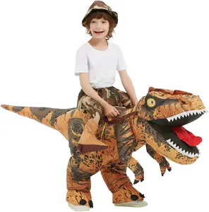 GOOSH Inflatable Dinosaur Costume Halloween Blow up Costume for Boy Girl Funny Riding T Rex Costume for Party Cosplay