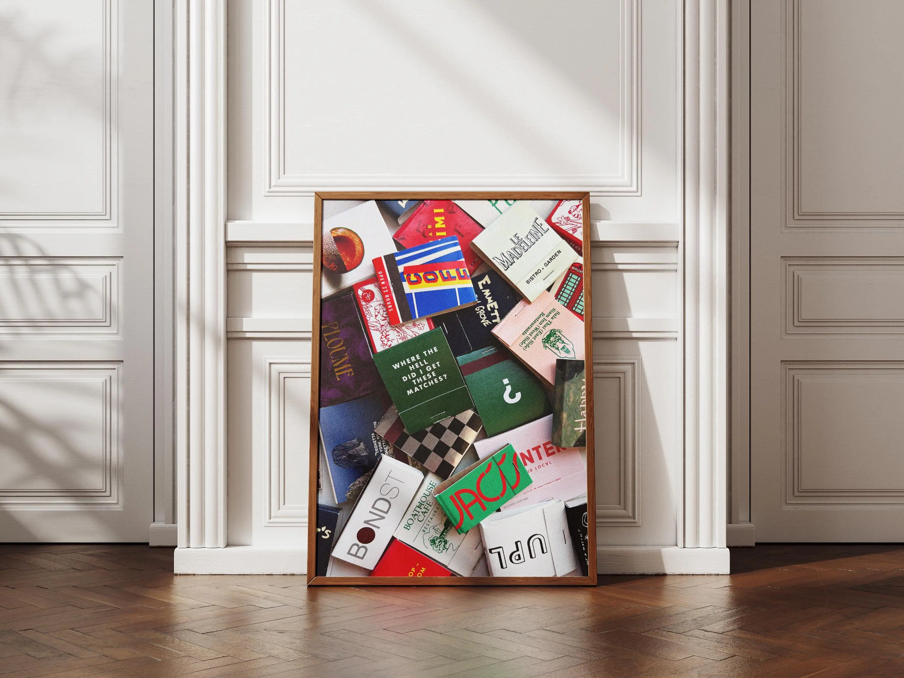 Matchbox Collection Wall Art | Vintage Matches Collage NYC Print | Aesthetic Retro Matchbook Poster | New York Restaurant Matches Download modern artwork decor christmas gift Glossy Matte