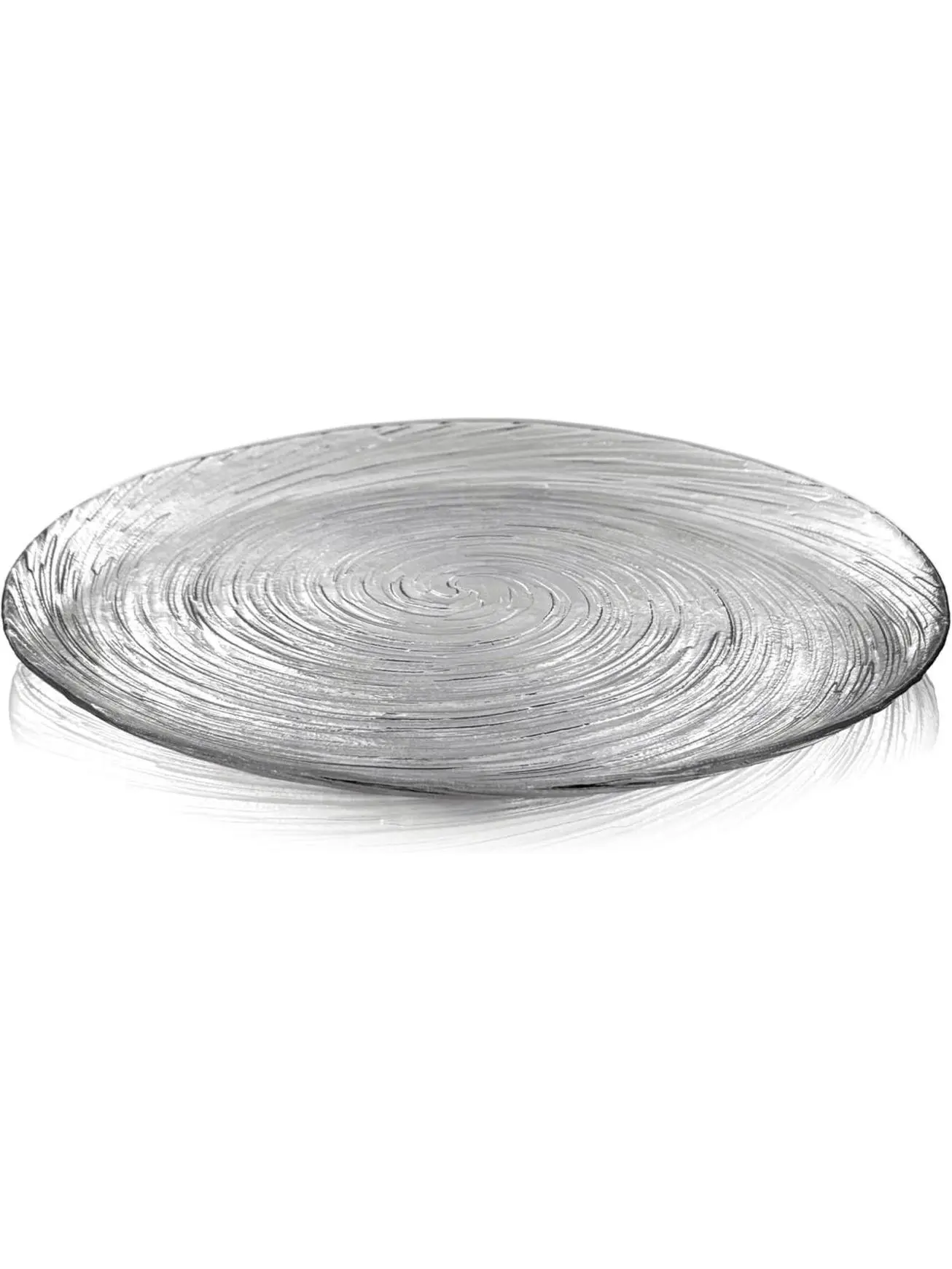 RAMART Studio Glass R1733-0 Volute Glass Dinner Plate, Clear - Set of 12