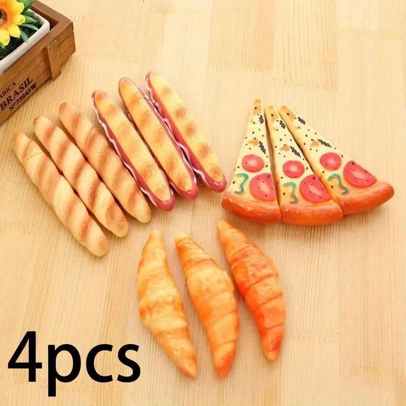 Food Design Grease Pencil, 4 Counts/set Cute Pizza Shaped Pencil, Creative Writing Pen for Students, Doodle Drawing Pen, Art Pen, Office Stationery & Supplies