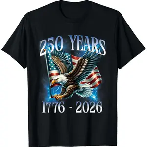 Águila y Bandera 250 Años 1776-2026 Camiseta del 250º Cumpleaños