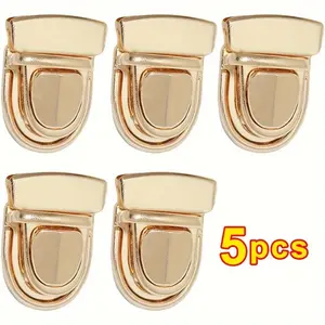 5pcs/set Lock Clasp Catch Purse Thumb Lock Purse Buckle Fasteners Wallet Buckle Purse Metal Clasp Locks for DIY Making Craft Bag Purse Buckle Accessories Replacement Accessories for Bags