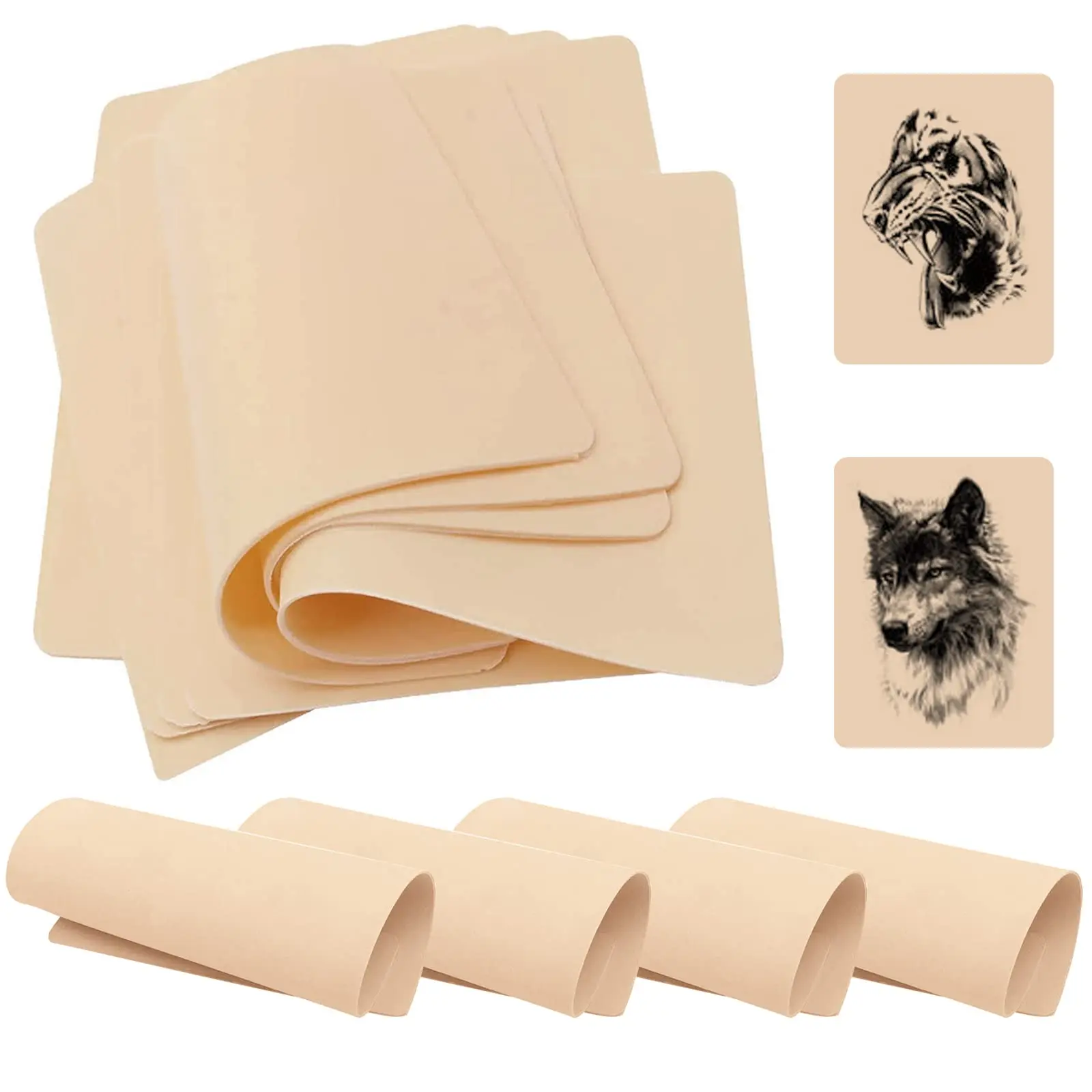 20 Sheets Double Sided Fake Tattoo Skins - 6×8" Silicone Tattoo Practice Skin - Skin Piel Sintética Para Tatuar for Tattoo eyebrow artist