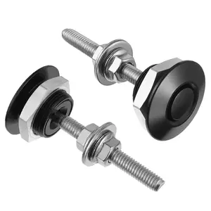 Diameter 1.25 inch Quick Release Latch Bumper Bumper Hood License Plate Lock Clip Kit Universal Aluminum Engine Hood Pin(Pack of 2pcs,Black)