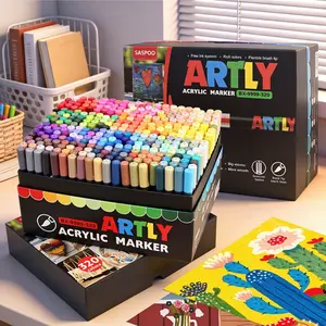Artly 320 Color Acrylic Marker Set, High Saturation Ink, Large Capacity, Smooth Flow, Multi-Material Drawing, Professional Art Tool
