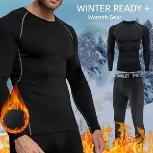 Winter Thermal Underwear Men's Compression Fitness Wool Sports Warmth Skin Pants Fleece Lined Soft Skin Friendly No Pilling No Fading