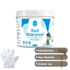 Waterproof Coating, Gray Waterproof Coating 1.1 lb, suitable for exterior use, roofs and walls, cold and heat resistant.