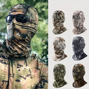 UV Protection Cool Jungle Camouflage Balaclava, Breathable Full Face Helmet Liner, Suitable for Cycling, Skiing, Hiking, Fishing, Outdoor Sports