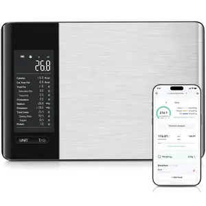 Food Kitchen Nutrition Scale with Nutritional Calculator, Free App with 19 Nutrients Tracking, Calorie, Marco, Digital Weight Grams and Ounces, Premium Stainless Steel, 22lb