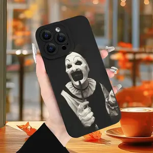 Halloween Horror - Black And White Clown - for Iphone 16/15/14/13/12/11 Plus Pro Max - Black TPU Soft Case. The Case Provides Good Protection And Trendy And Novel Patterns, Suitable for Boys And Girls, Suitable for Halloween/Christmas