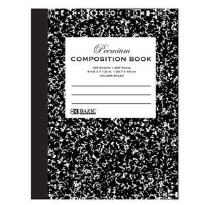 BAZIC C/R 100 Ct. Premium Black Marble Composition Book BAZIC C/R 100 Ct. Premium Black Marble Composition Book