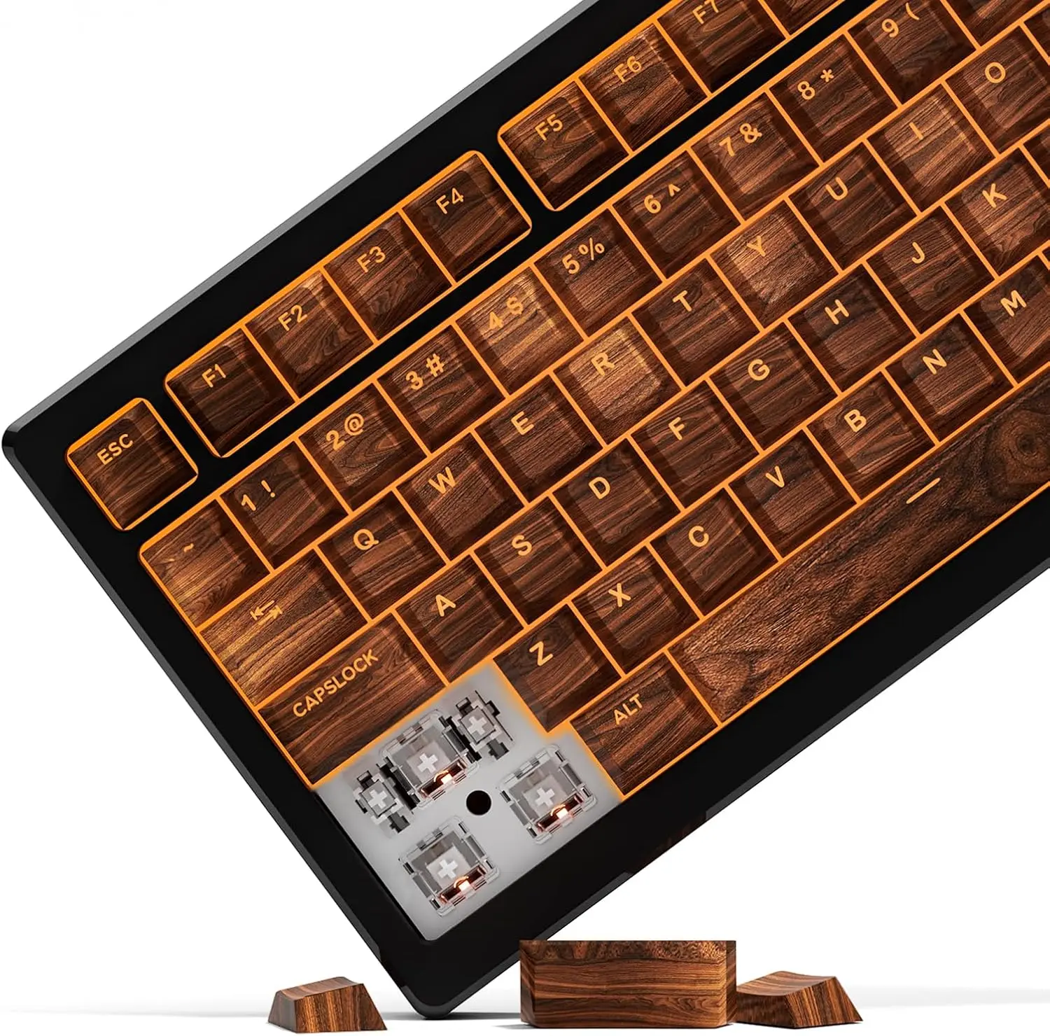 Womier PBT Shine-Through Keycap Set, Custom Cherry Profile Keycaps Compatible with 61/64/75/84/87/104/108 Layout Mechanical Keyboards