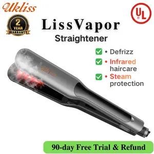 UKLISS LissVapor Straightener Steam&Infrared Protection Hair Straightner Defrizz Smooth Curler Straightener Steam Protection