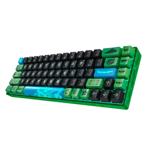 Banshee K68 HE Magnetic Switch Keyboard Heroic Half-Shell Theme 4 Colors in 1 RGB LED Lighting Bluetooth 5.3 USB-C 3.0 Gateron Double-Rail Purple Switches