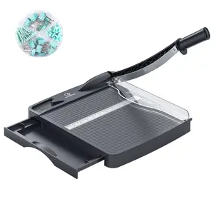 12 Inch Heavy Duty Paper Cutter, Guillotine Paper Cutter & Paper Trimmer, 12-16 Sheets Capacity Paper Cutting Board for Classroom, Crafting, Cardstock Gray