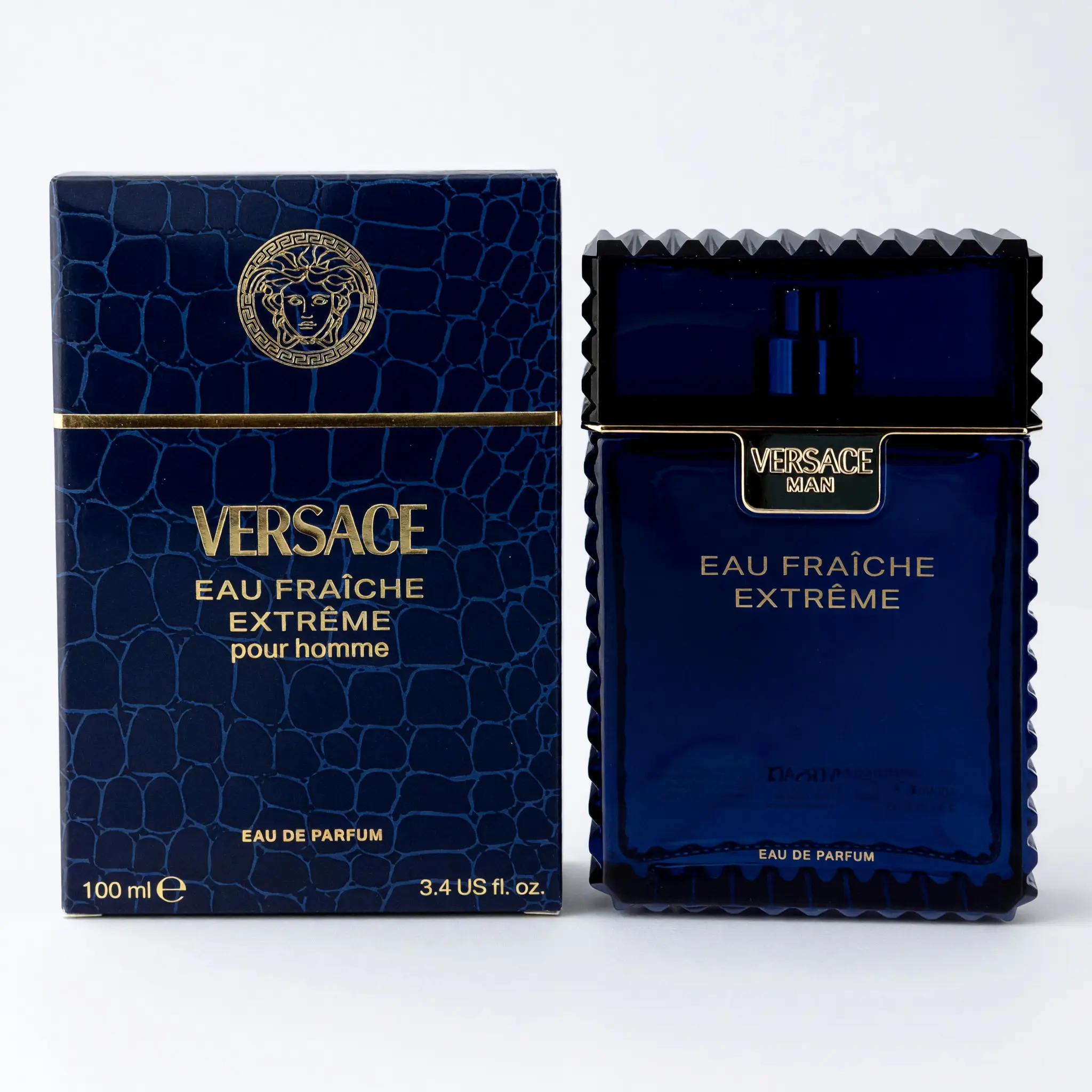 Versace Fraîche Extreme Men's EDP Spray - 3.4 fl oz Fresh Citrus Modern Masculine Fragrance, Single Bottle